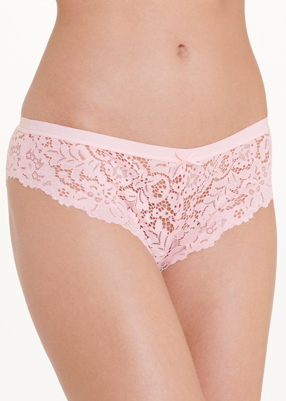 3 Pack Pink Lace Brazilian Knickers - Matalan