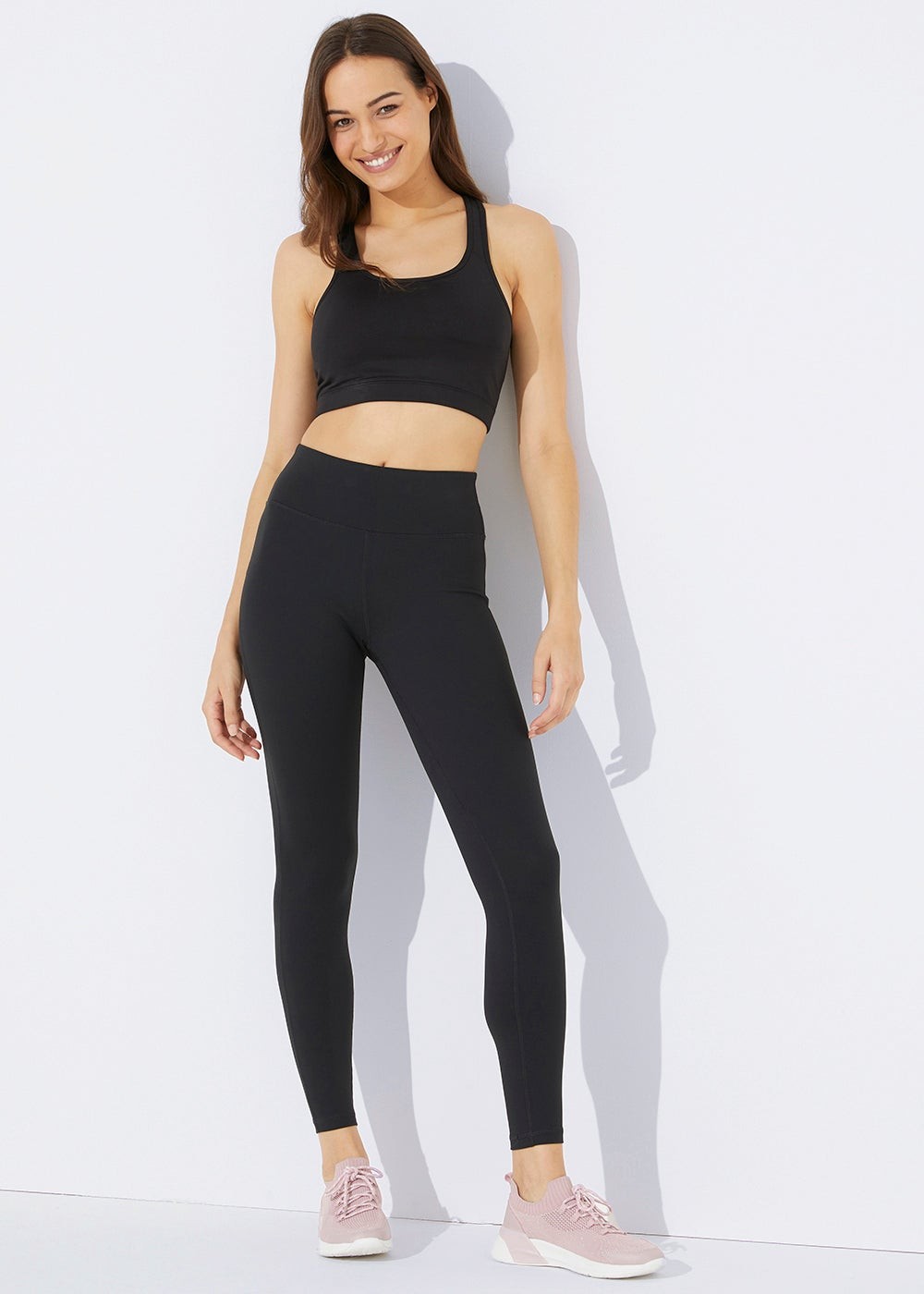 Souluxe Black Dash Longline Sports Leggings