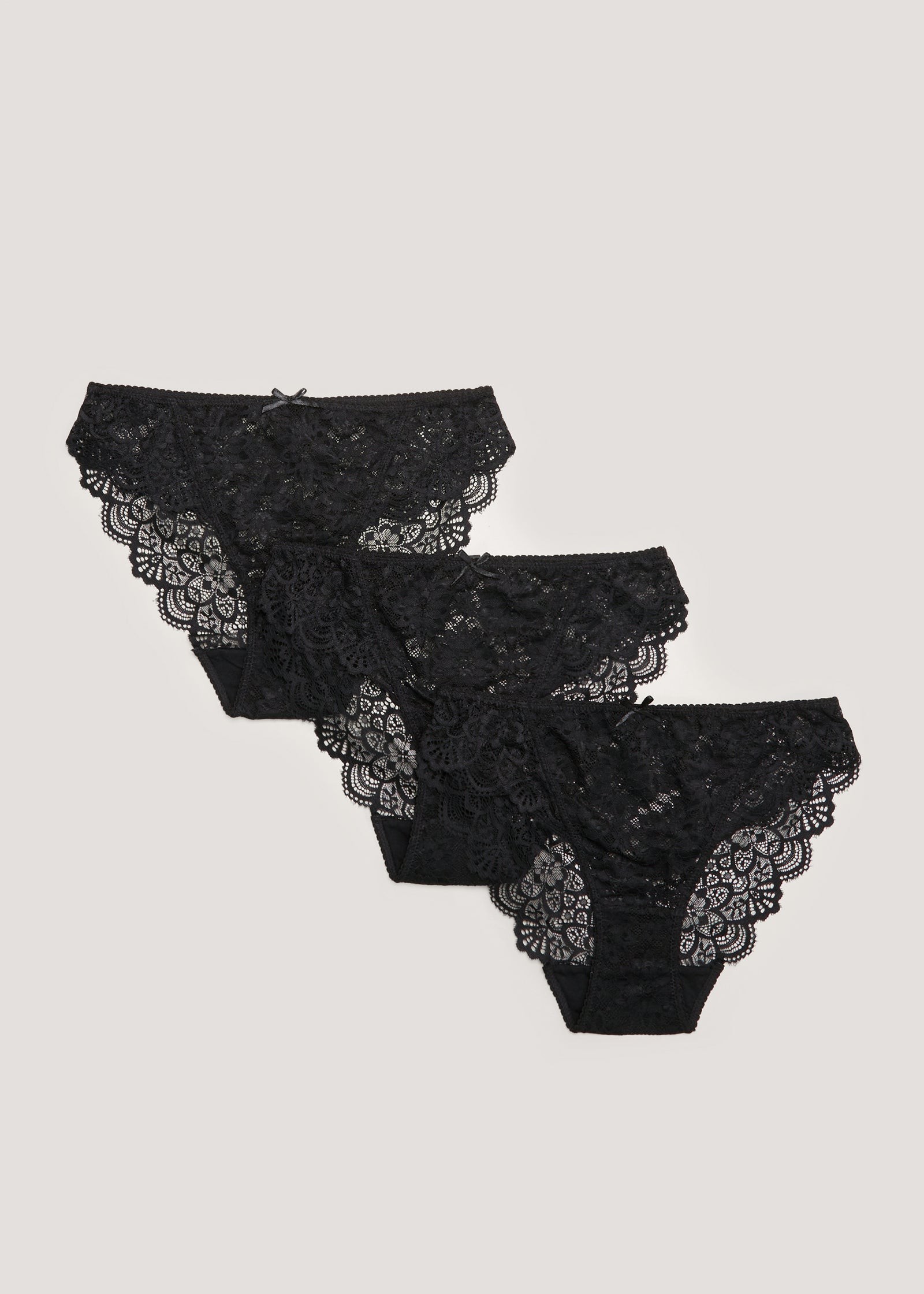 Buy 3 Pack Black Lace High Leg Knickers Starting at Just 69 SAR from bfab Saudi Arabia