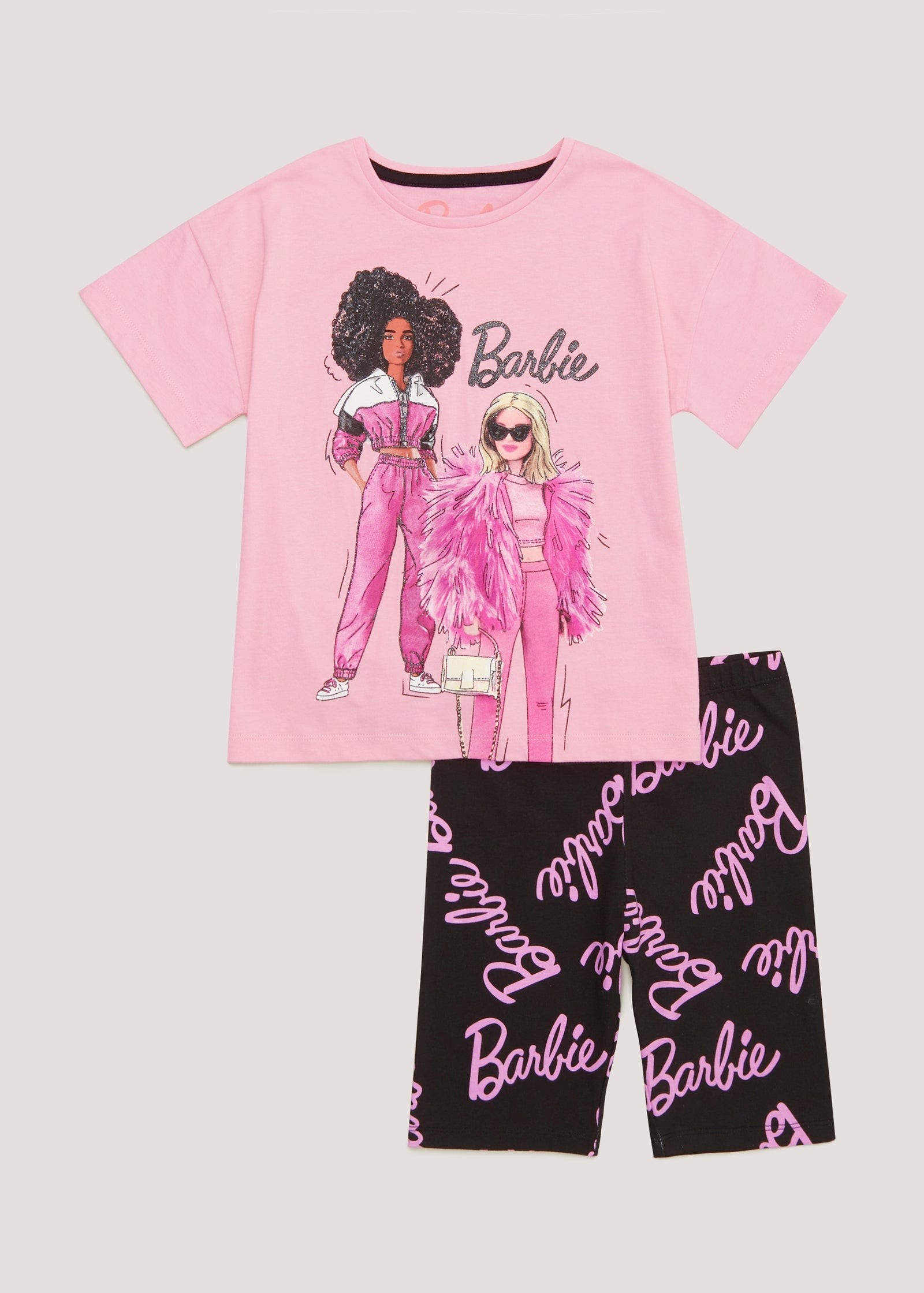Buy Kids Pink Barbie Slogan Pyjama Set (5-10yrs) - Pink - 8Y in Oman - bfab