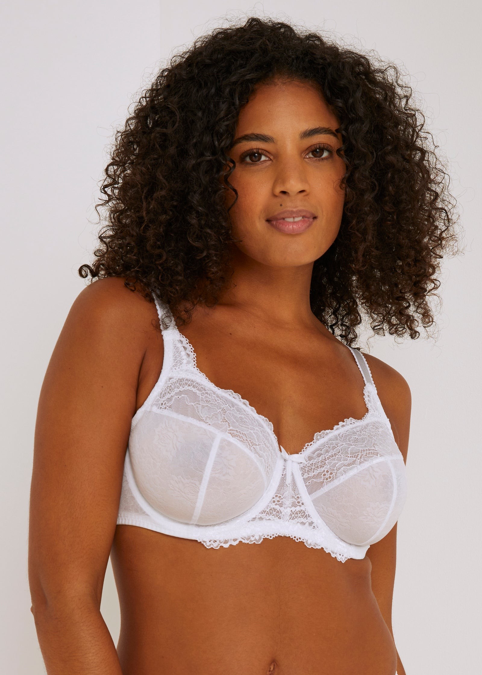 White Stretch Lace Bra (DD-F Cup)