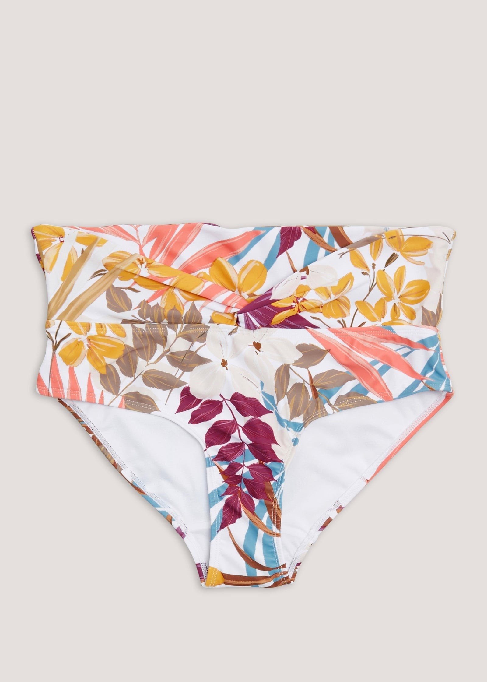 DD+ Black Leaf Print Bikini Top - Matalan