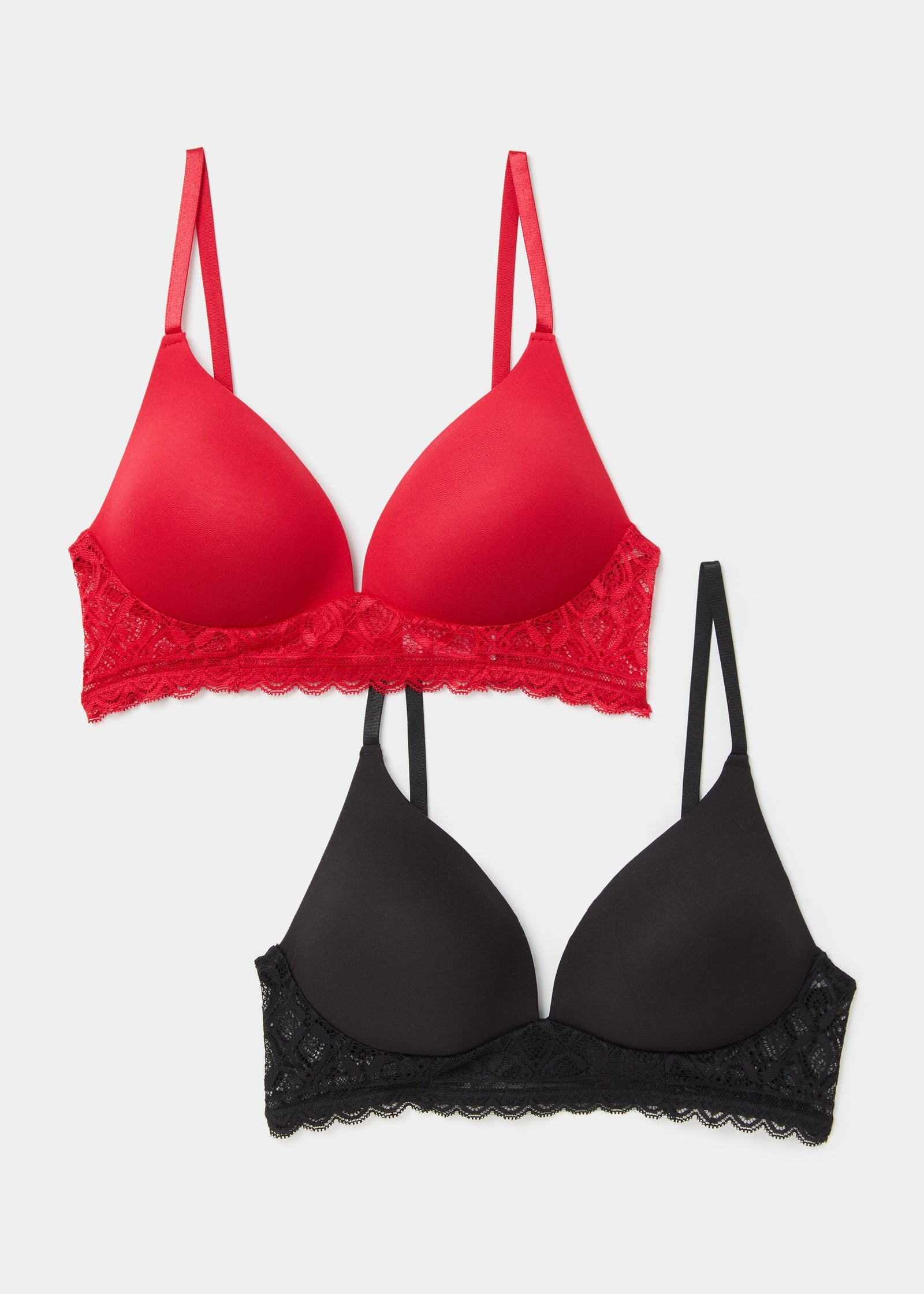 Buy 2 Pack Non Wired Lace Padded Bralettes Online in UAE from Matalan