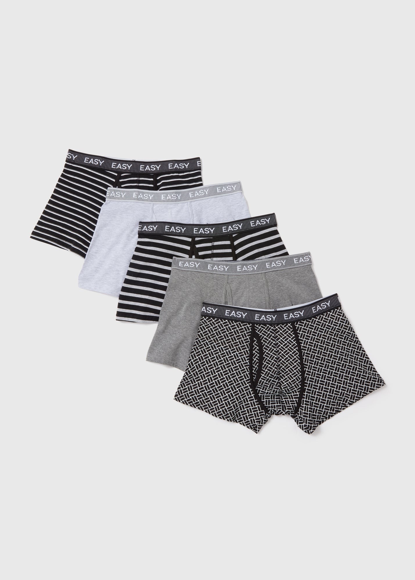 3 Pack Green & Grey Patterned Woven Boxers - Matalan