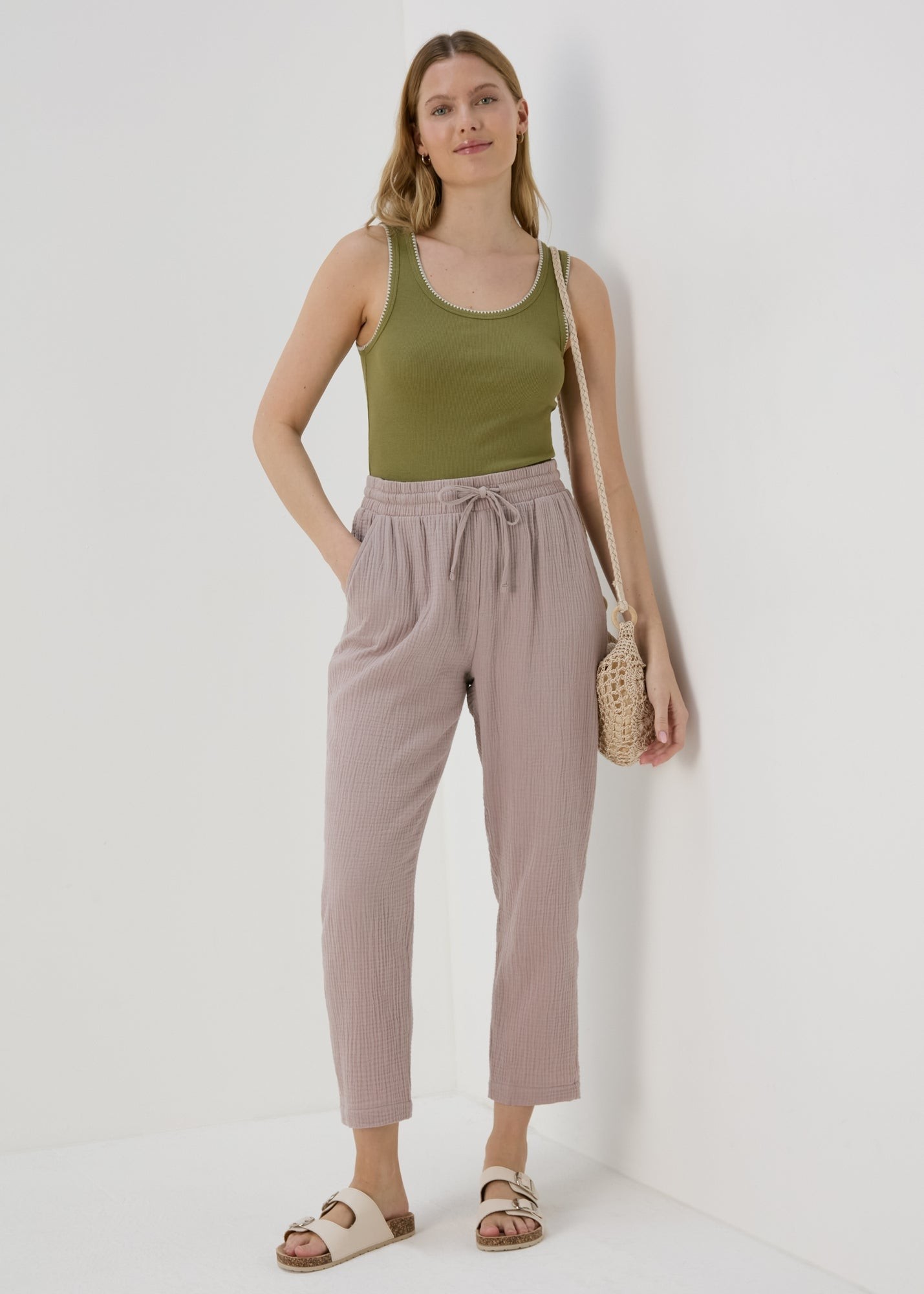 Buy Double Cloth Crop Trousers Starting at Just 2.9 BHD from bfab Bahrain