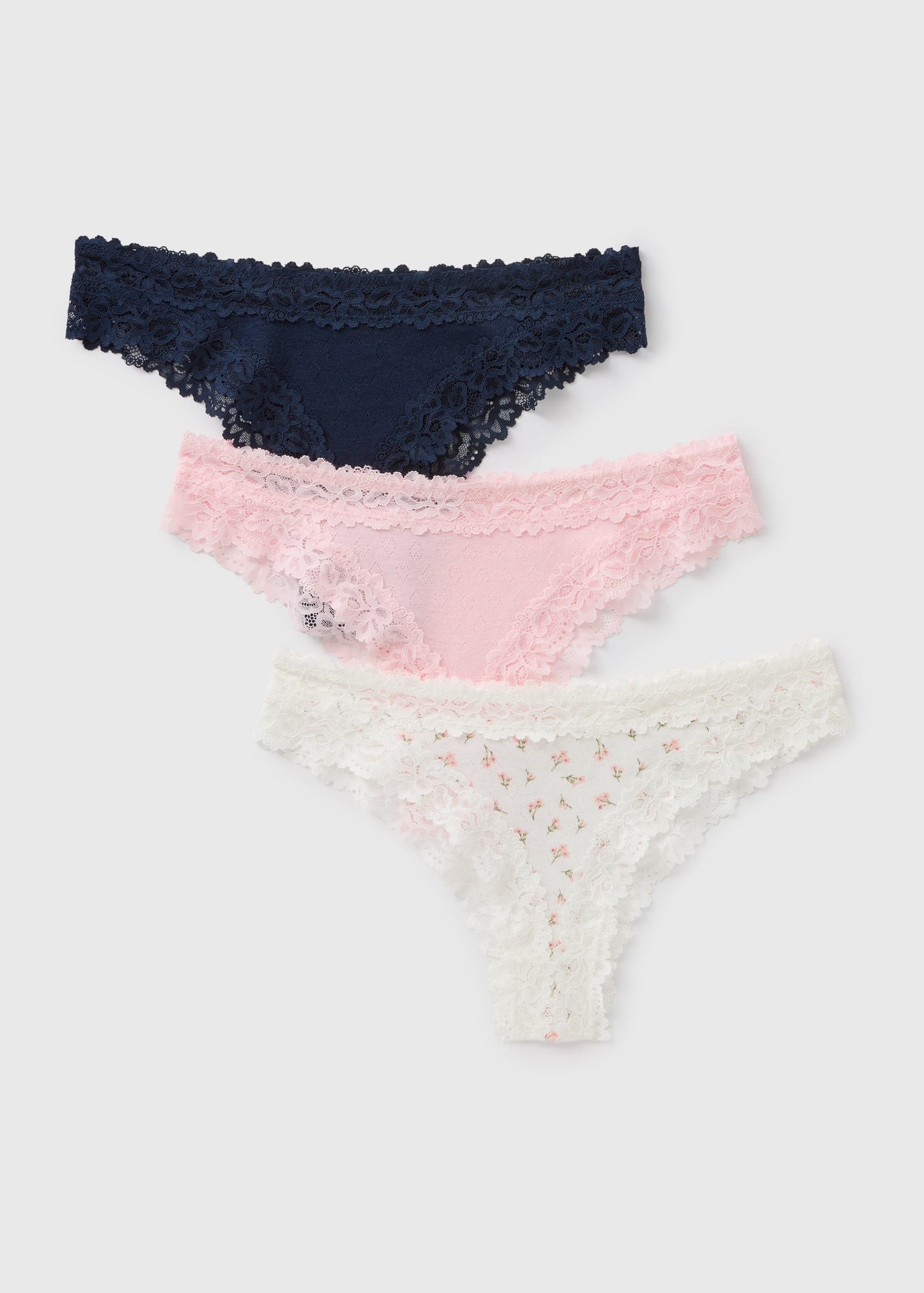 Buy 3 Pack Lace Trim Brazilian Knickers Starting at Just 69 SAR from bfab Saudi Arabia