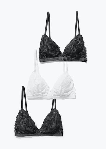 Buy 3 Pack Non-Wired Lace Bralettes in UAE - bfab