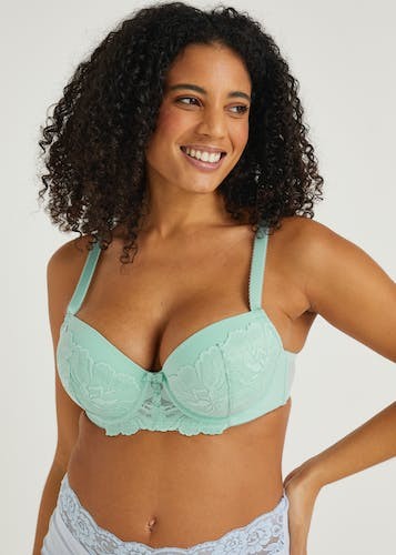 Buy DD+ Black Star Embroidered Bra Online in UAE from Matalan