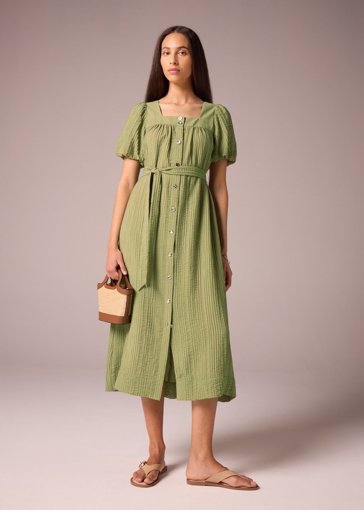 Buy فستان مع حزام محكم متوسط الطول  Starting at Just 175 AED from bfab United Arab Emirates