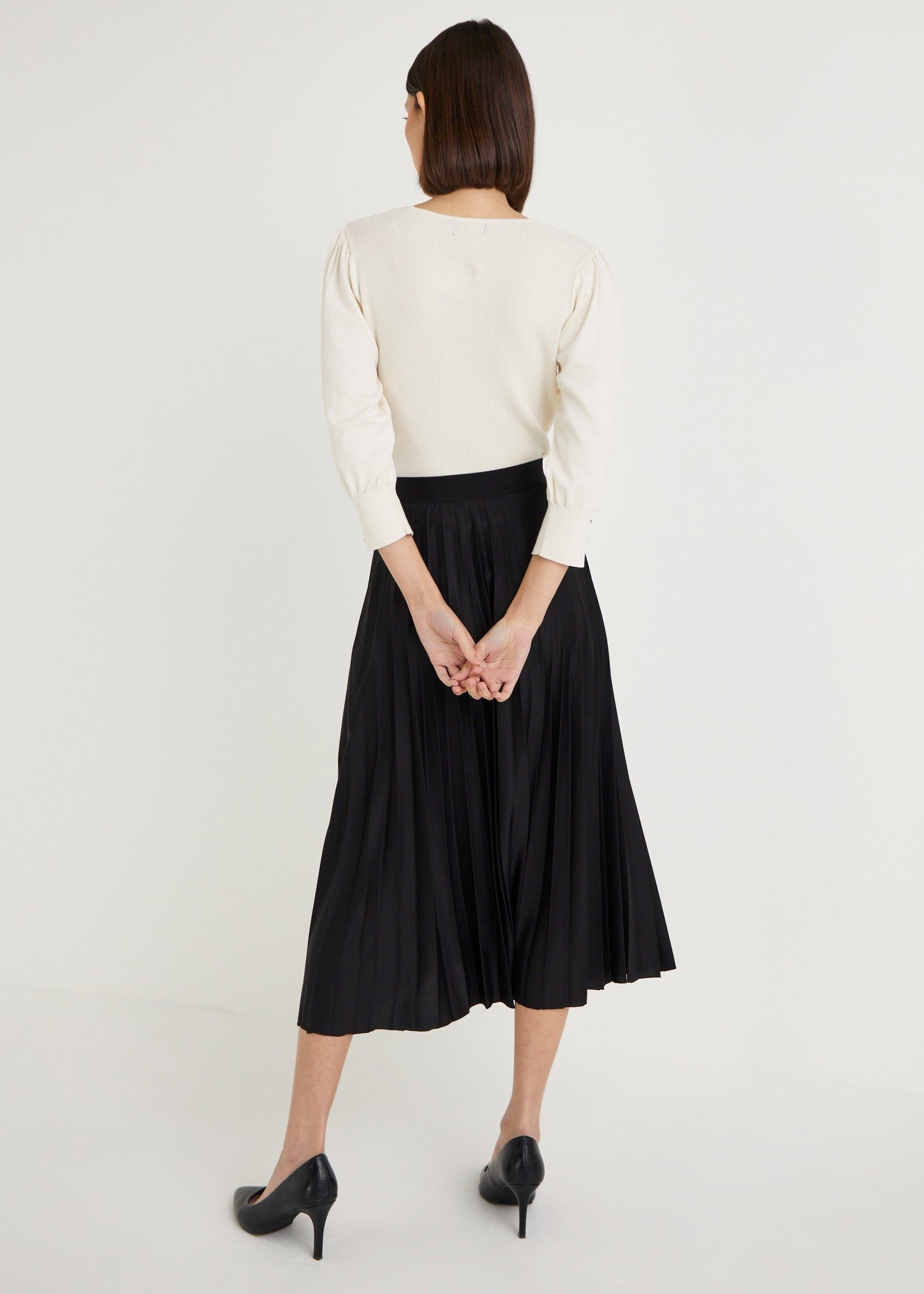 Buy Et Vous Black Pleated Midi Skirt Online in UAE from Matalan