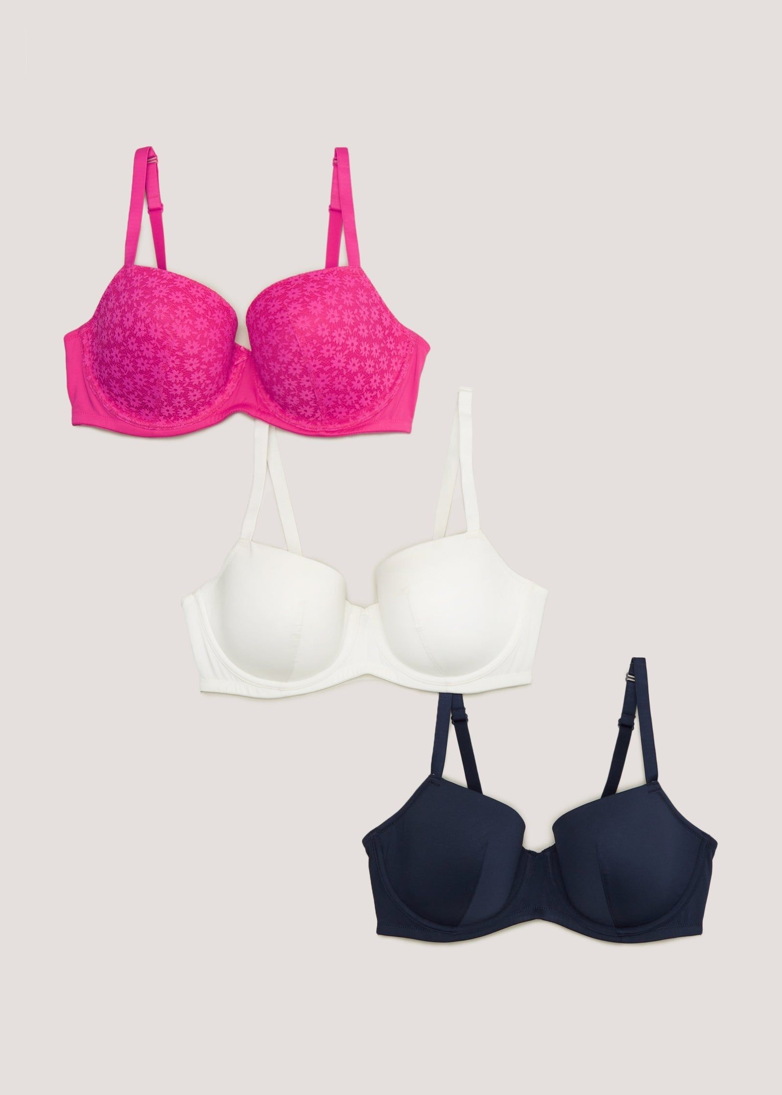 Buy 3 Pack Padded Non Wired Bras Online in UAE from Matalan