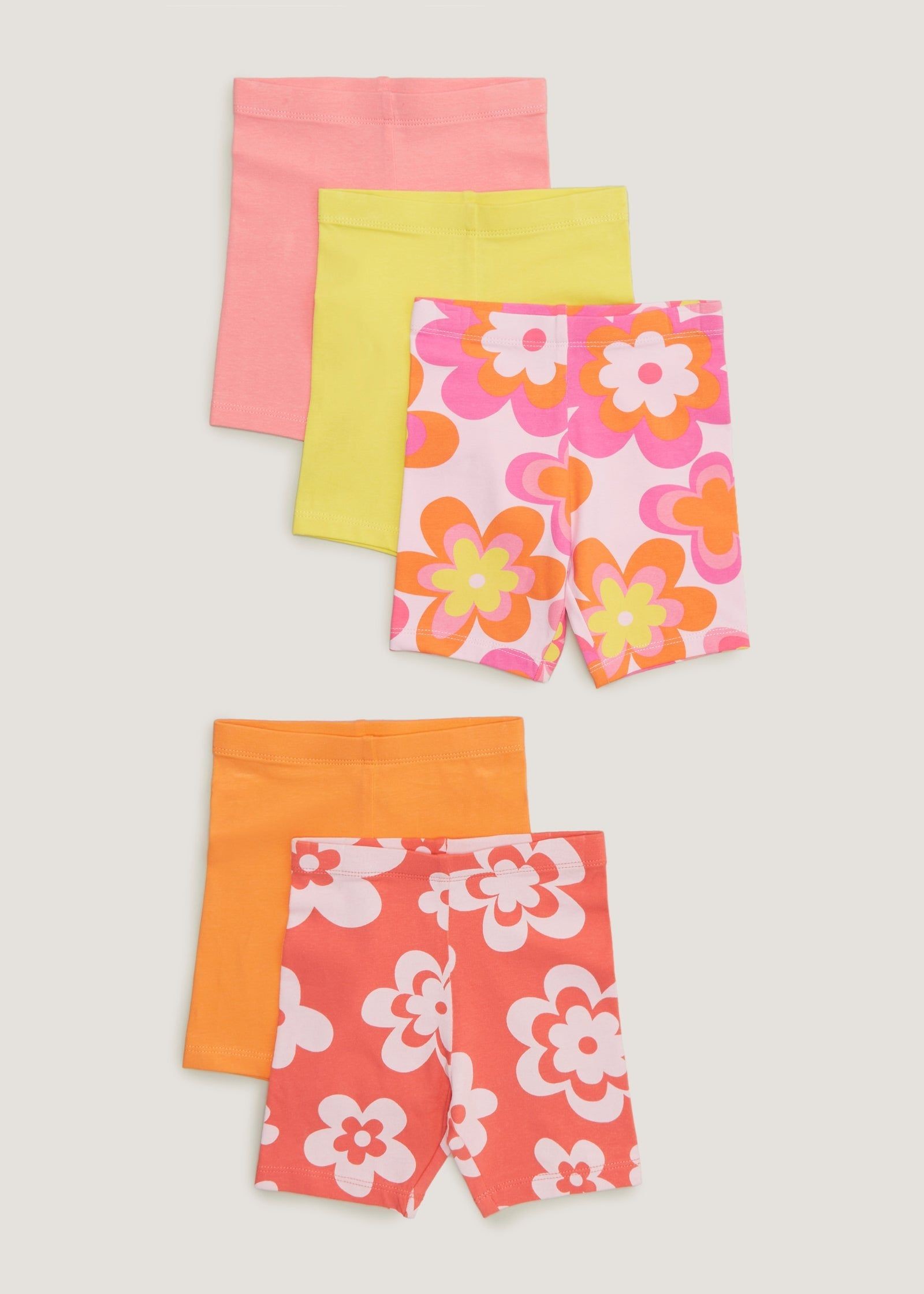 Girls 5 Pack Multicoloured Flower Print Knickers (2-13yrs)
