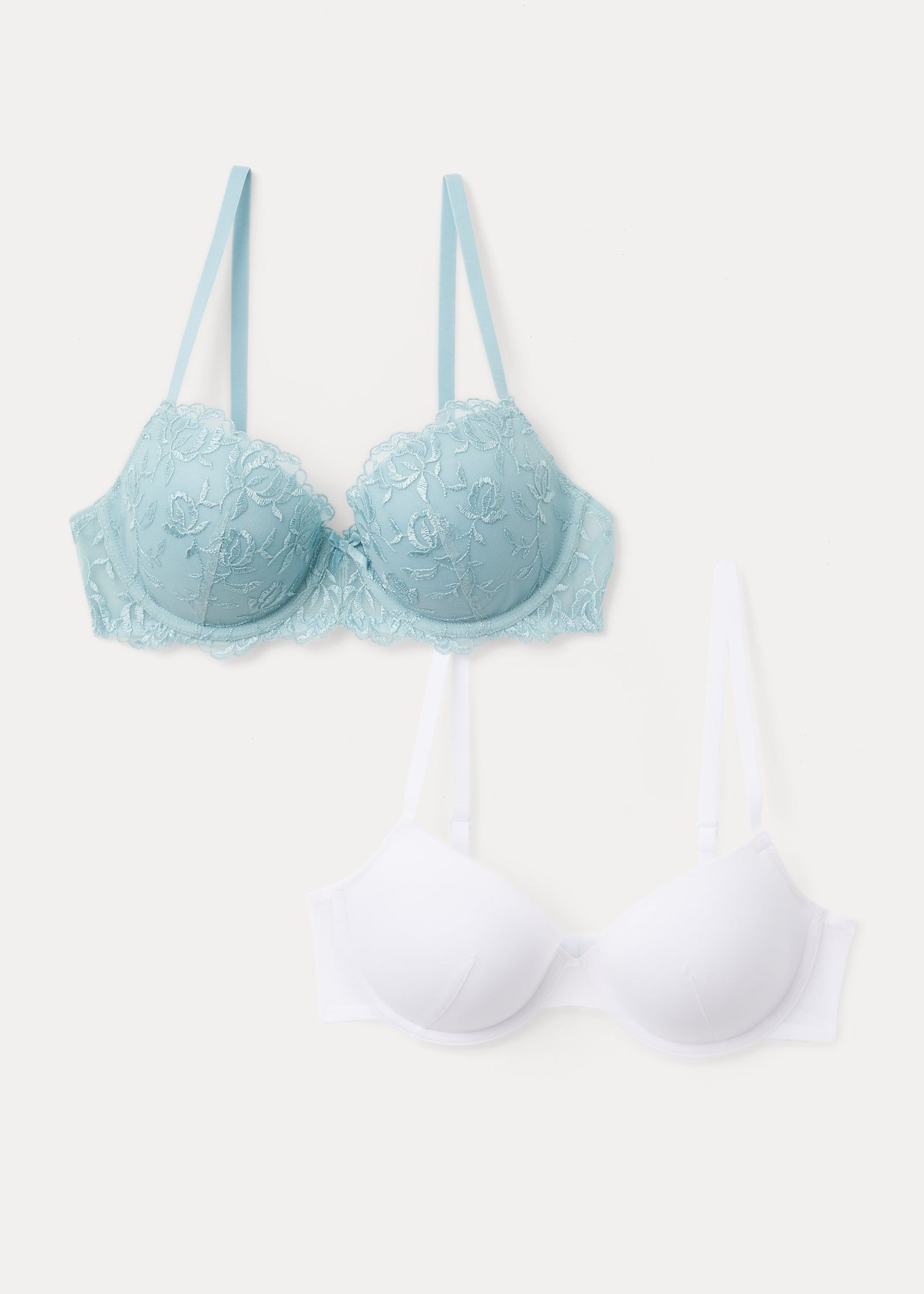 2 Pack Embroidered Lace Bras