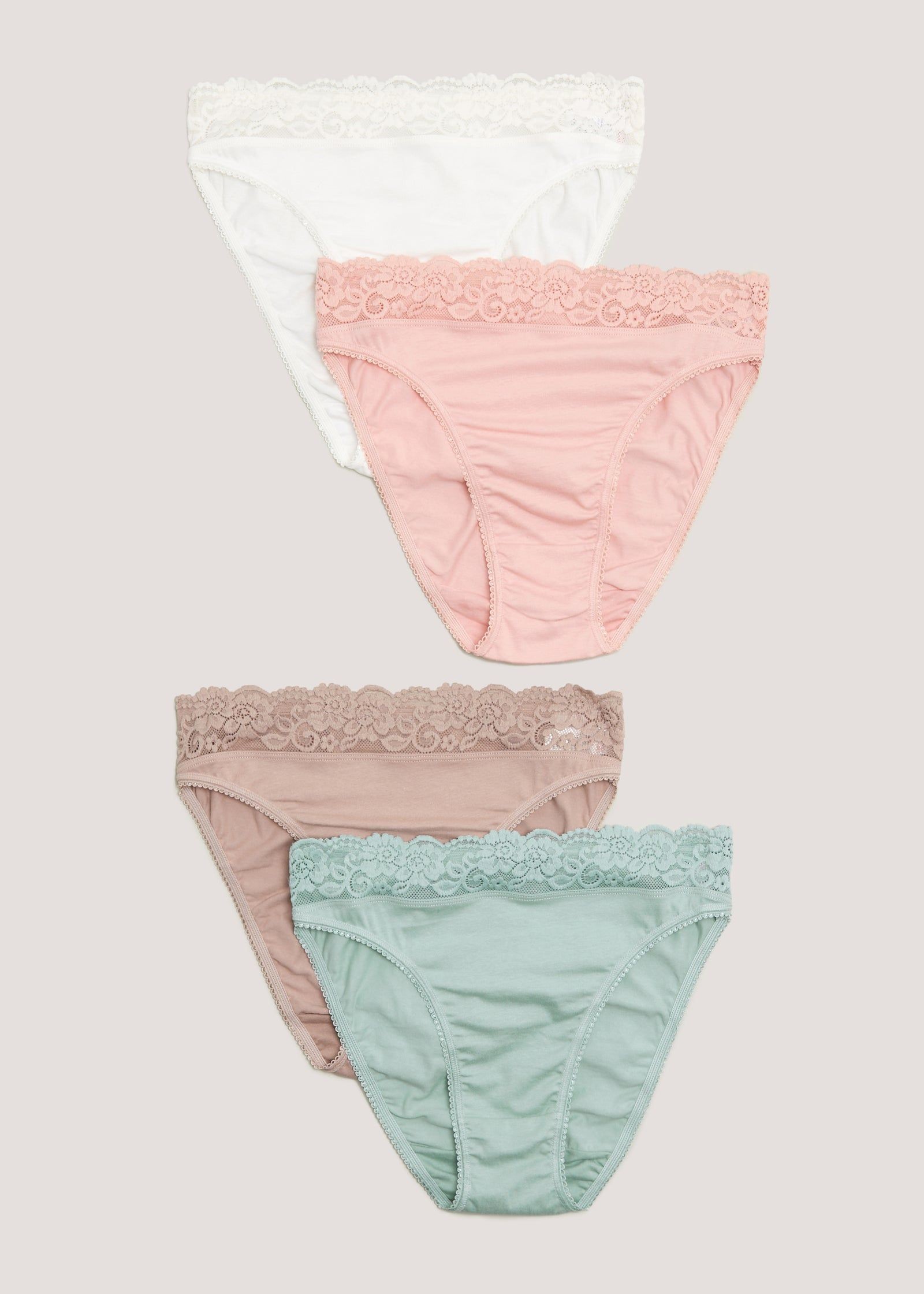 4 Pack Lace Trim Short Knickers - Matalan