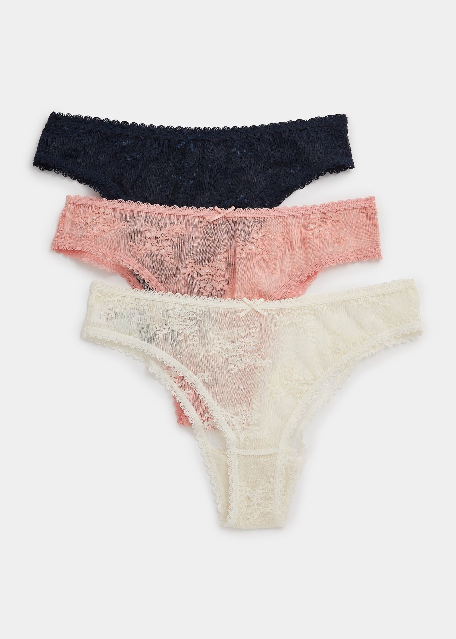 3 Pack Plain & Ditsy Floral Mini Knickers