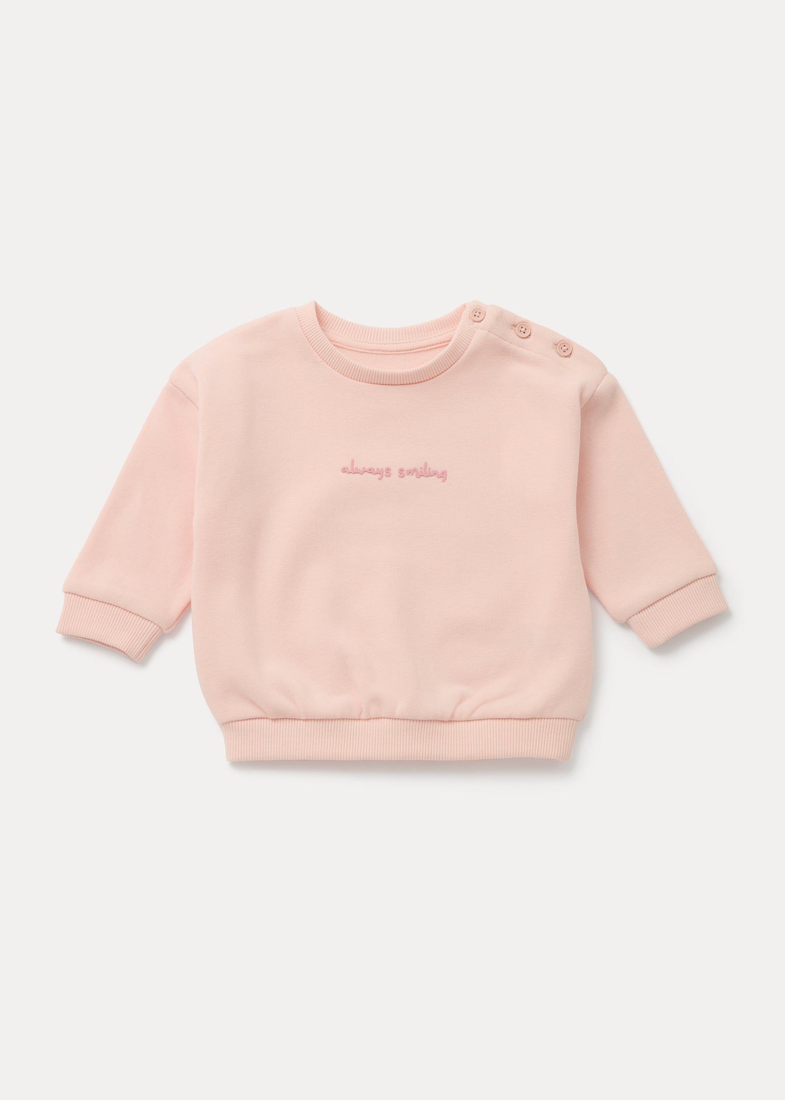 Buy Baby Pink Slogan Crew Neck Sweatshirt (Newborn-23mths) in Oman - bfab