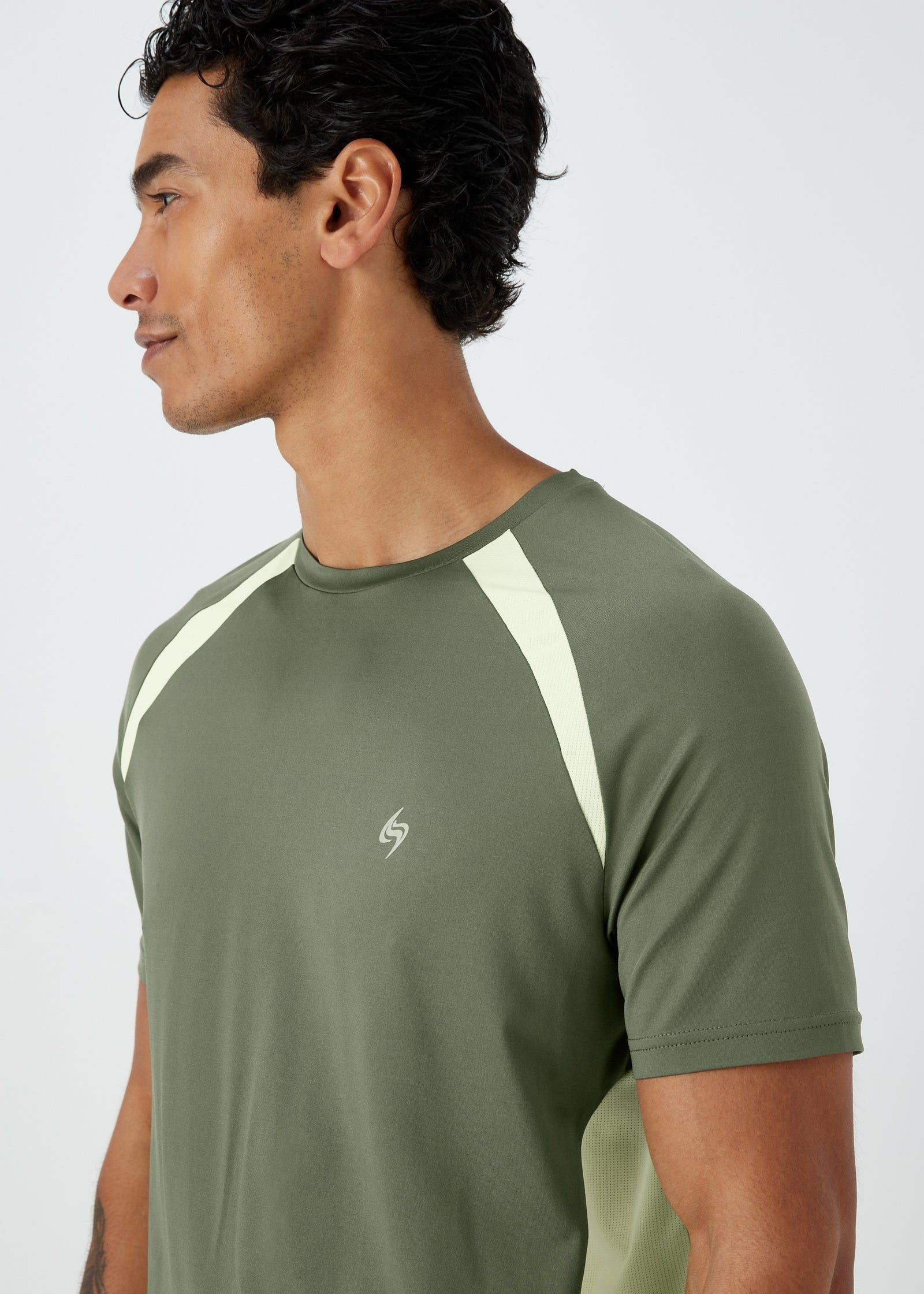 Buy Souluxe Khaki Colour Panel Sports T-Shirt Online in UAE from Matalan