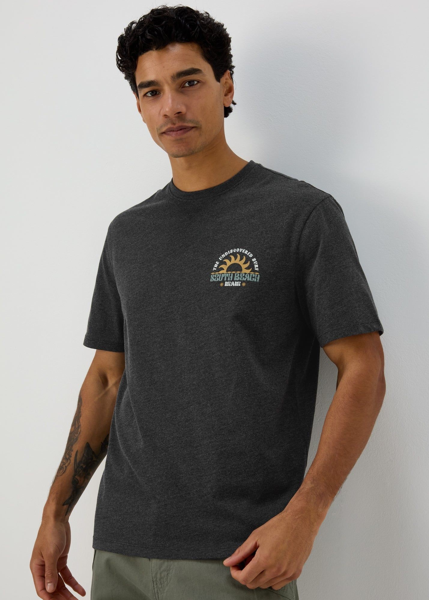Souluxe Navy Longline Sports T-Shirt - Matalan