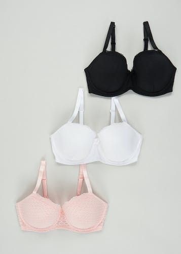 Buy 3 Pack DD+ Textured Lace T-Shirt Bras in UAE - bfab