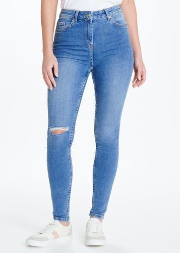 Rosie Bright Blue Cropped Pull On Jeggings - Matalan