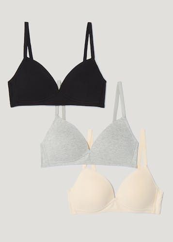 2-pack padded non-wired cotton bras
