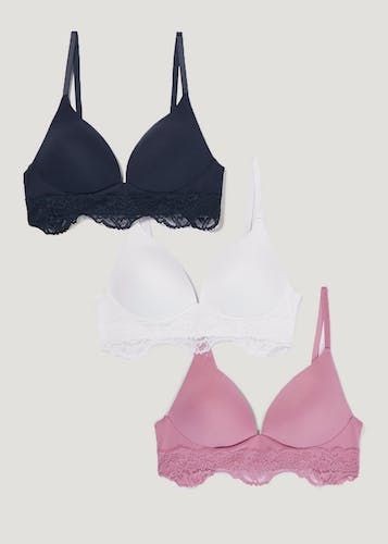 2 Pack Non Wired Cross Over Bras - Matalan