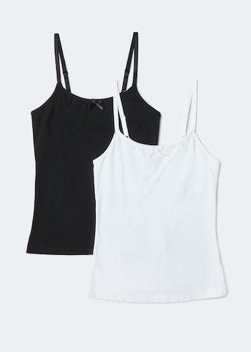 Buy 2 Pack Black & White Sleep Vest Tops in UAE - bfab
