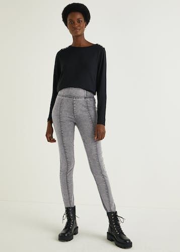 Rosie Black Cropped Pull On Jeggings - Matalan