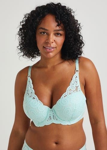 2 Pack DD+ Textured Lace Non Padded Bras - Matalan