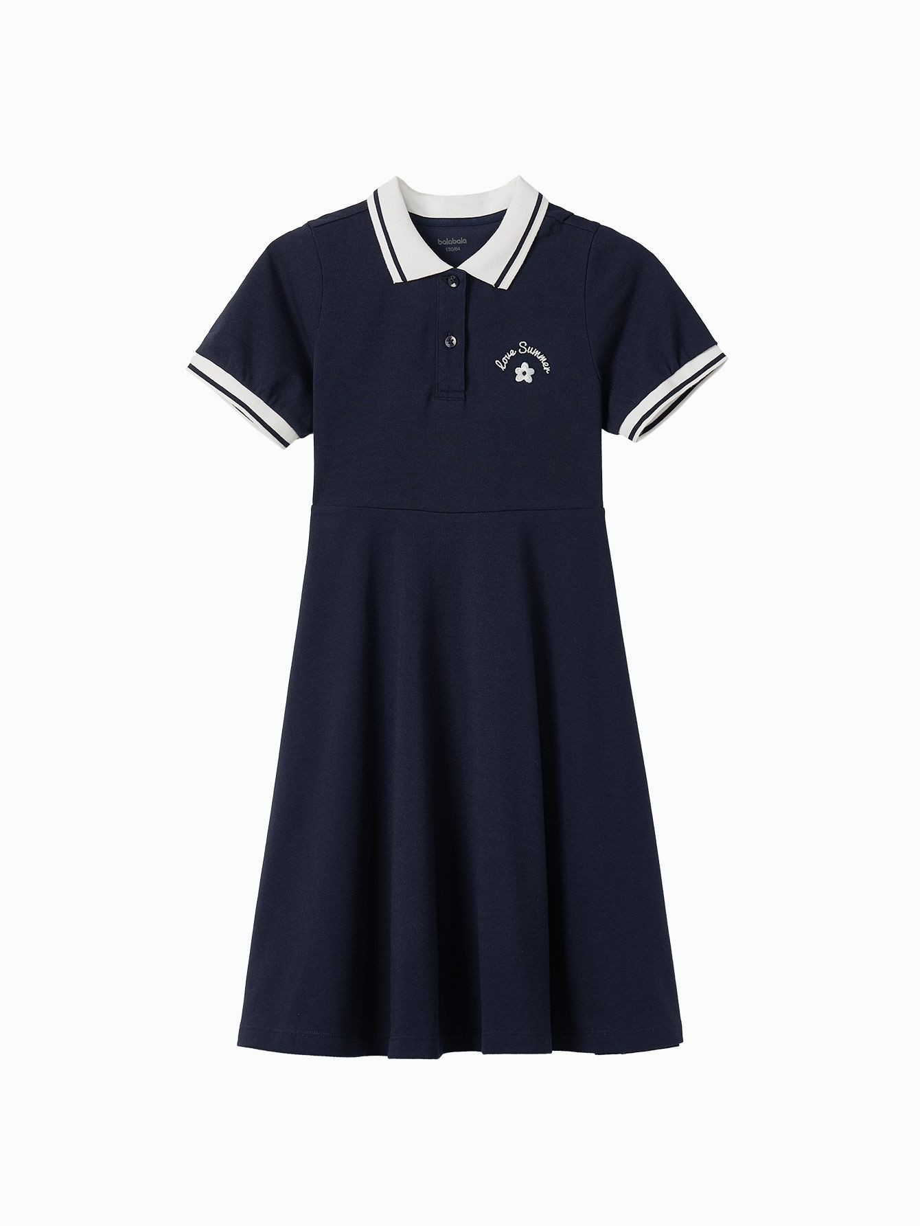 Girl'S Dress Knitted One-Piece Dress-Dark Blue-13 - 14 Y