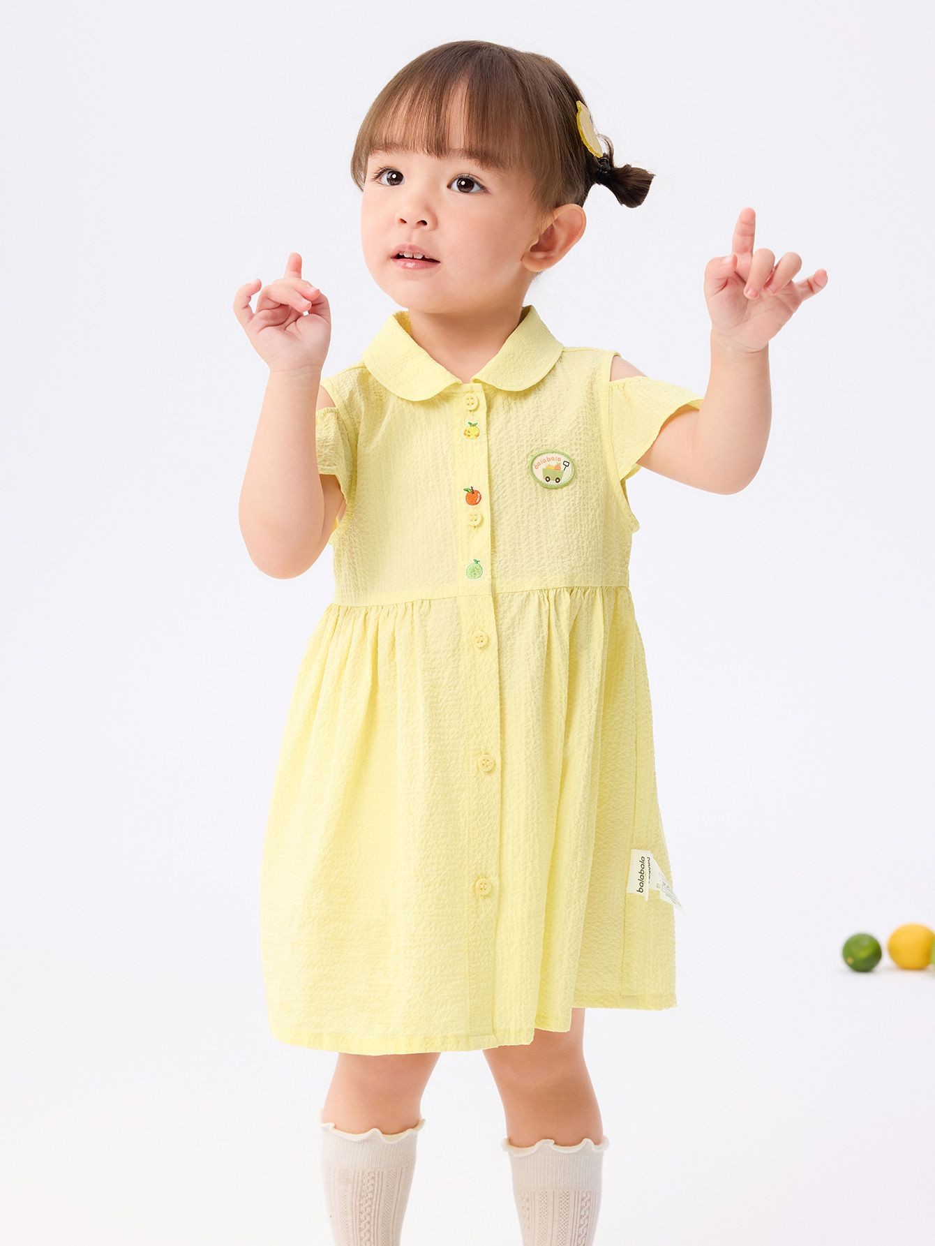Buy Baby Girl Woven one-piece dress-Yellow-4 Y Online in