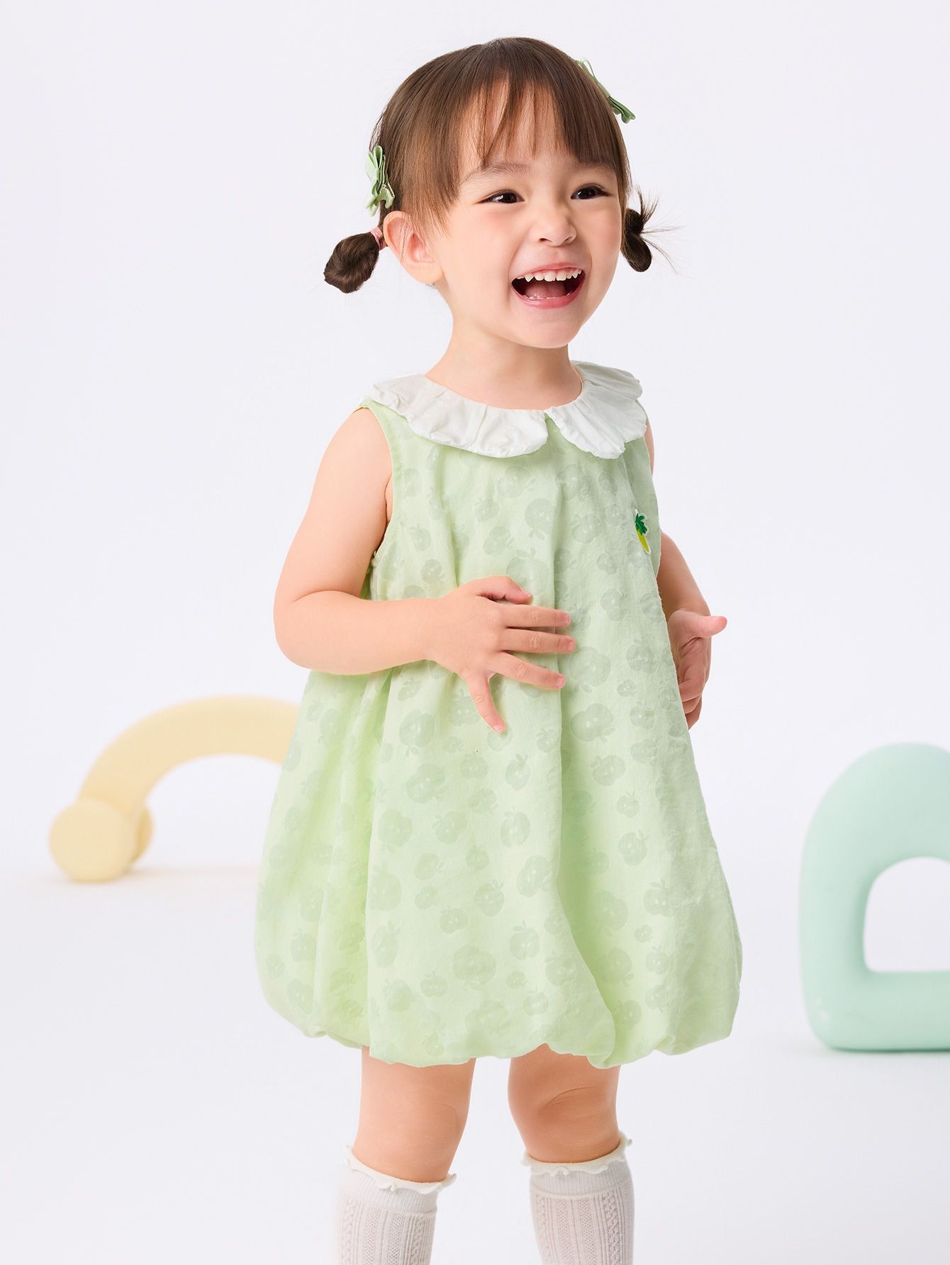 Buy Baby Girl Woven one-piece dress-Green-12 18 M Online in Oman