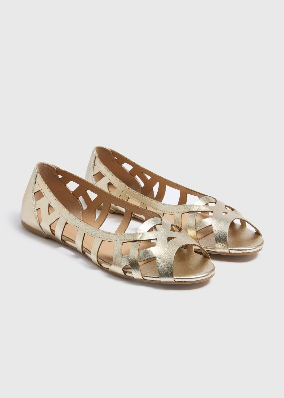 Buy Matalan Metallic Open Toe Flats Starting at Just 9.5 undefined from bfab Oman