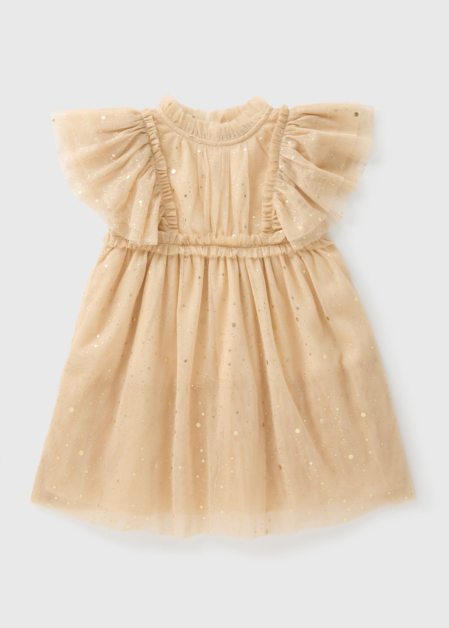 Buy Girls Mesh Star Dress-Beige-1 - 1.5 Y Online in Jordan from Matalan