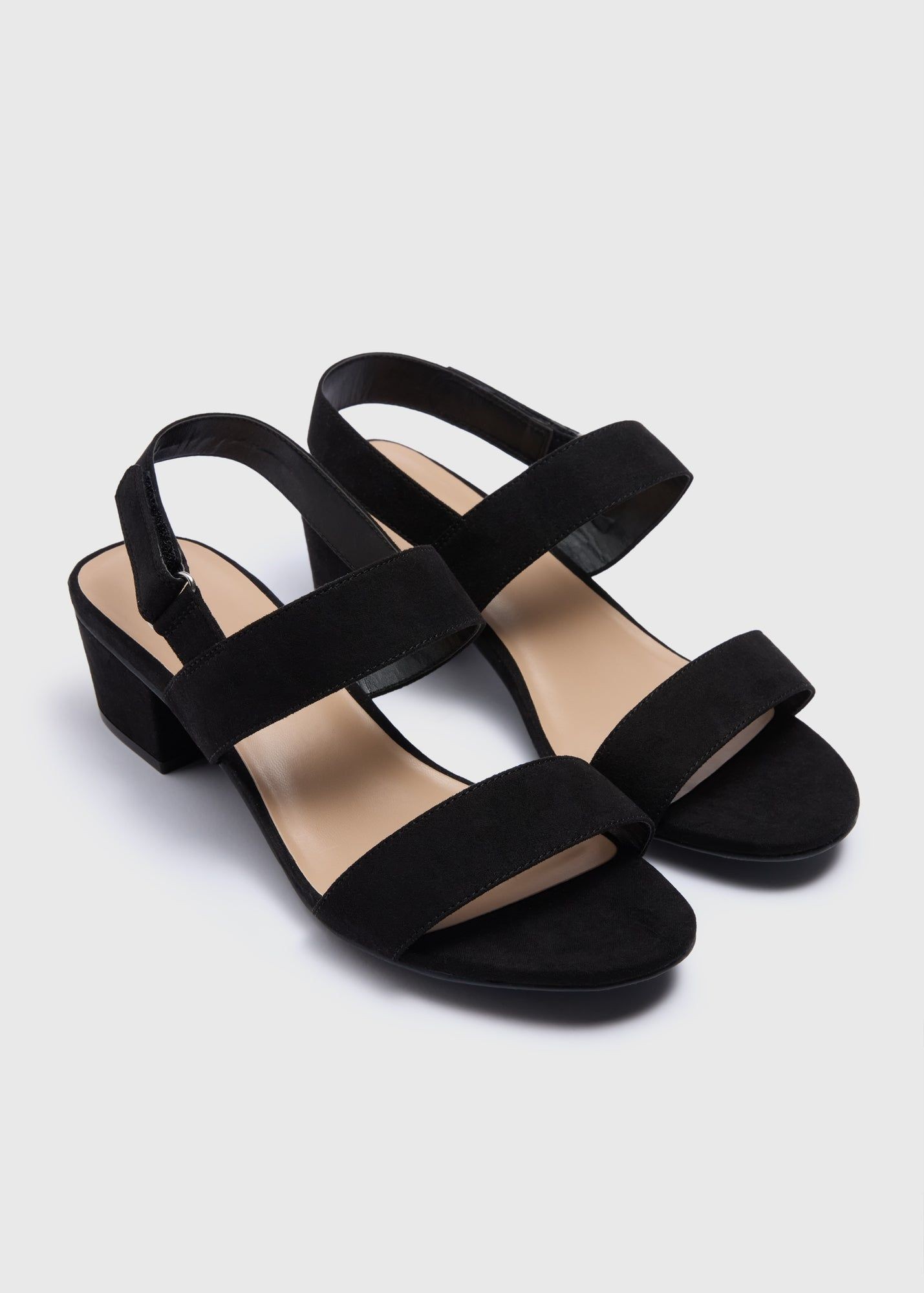 Block Heel Sandals Black Sandals Matalan MATALAN SOLEFLEX BLACK