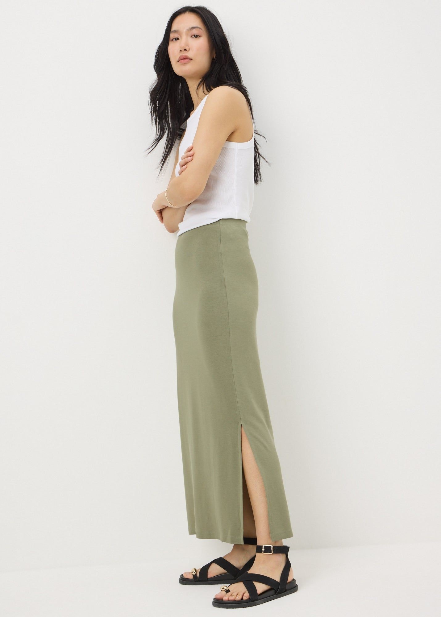 Buy Jersey Maxi Skirt-Green-14 Online in Oman from Matalan