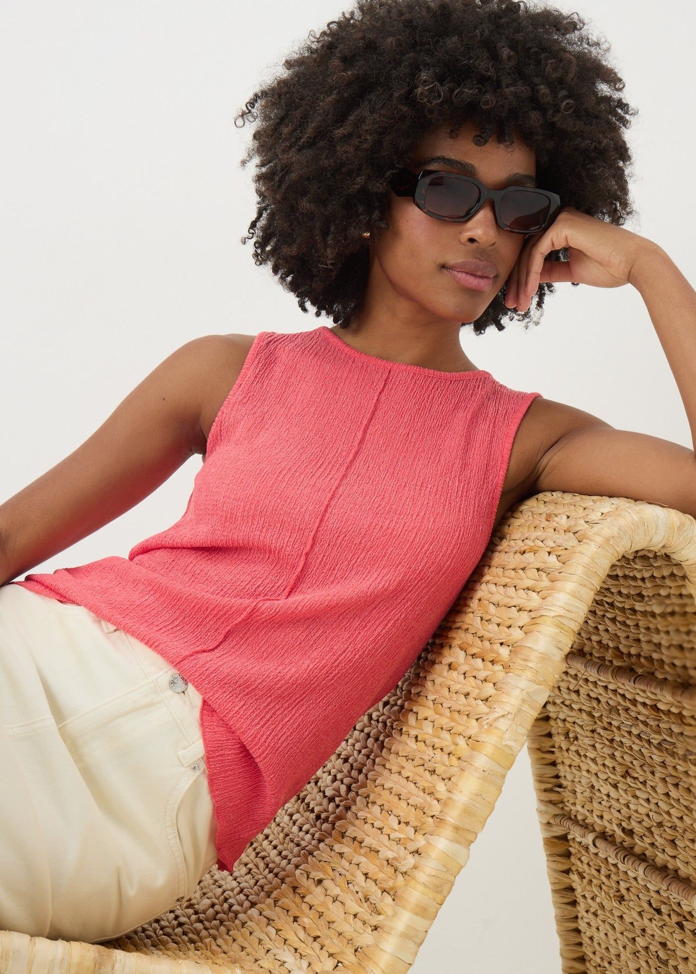 Buy Textured Seam Vest Top-Dark Pink-18 Online in Oman from Matalan