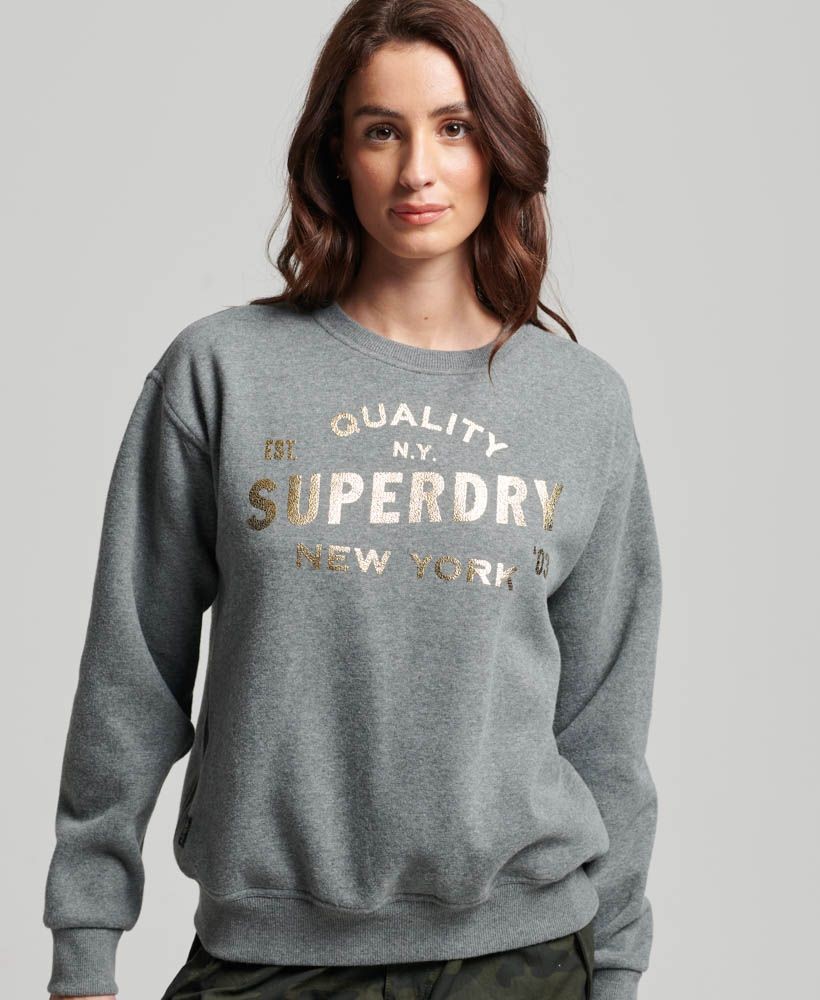 Superdry Luxe Metallic Logo Hoodie - Women's Womens Hoodies-and-sweatshirts