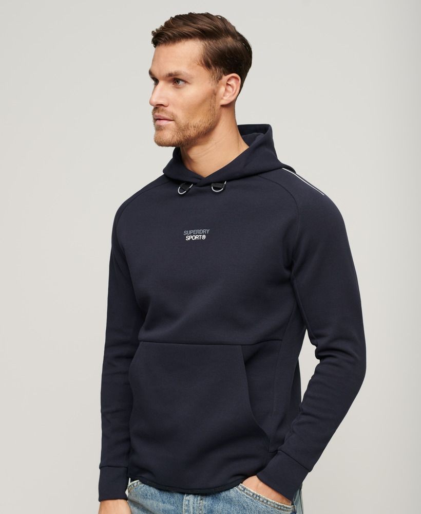 Superdry Sports Athletic Panel Hoodie Black