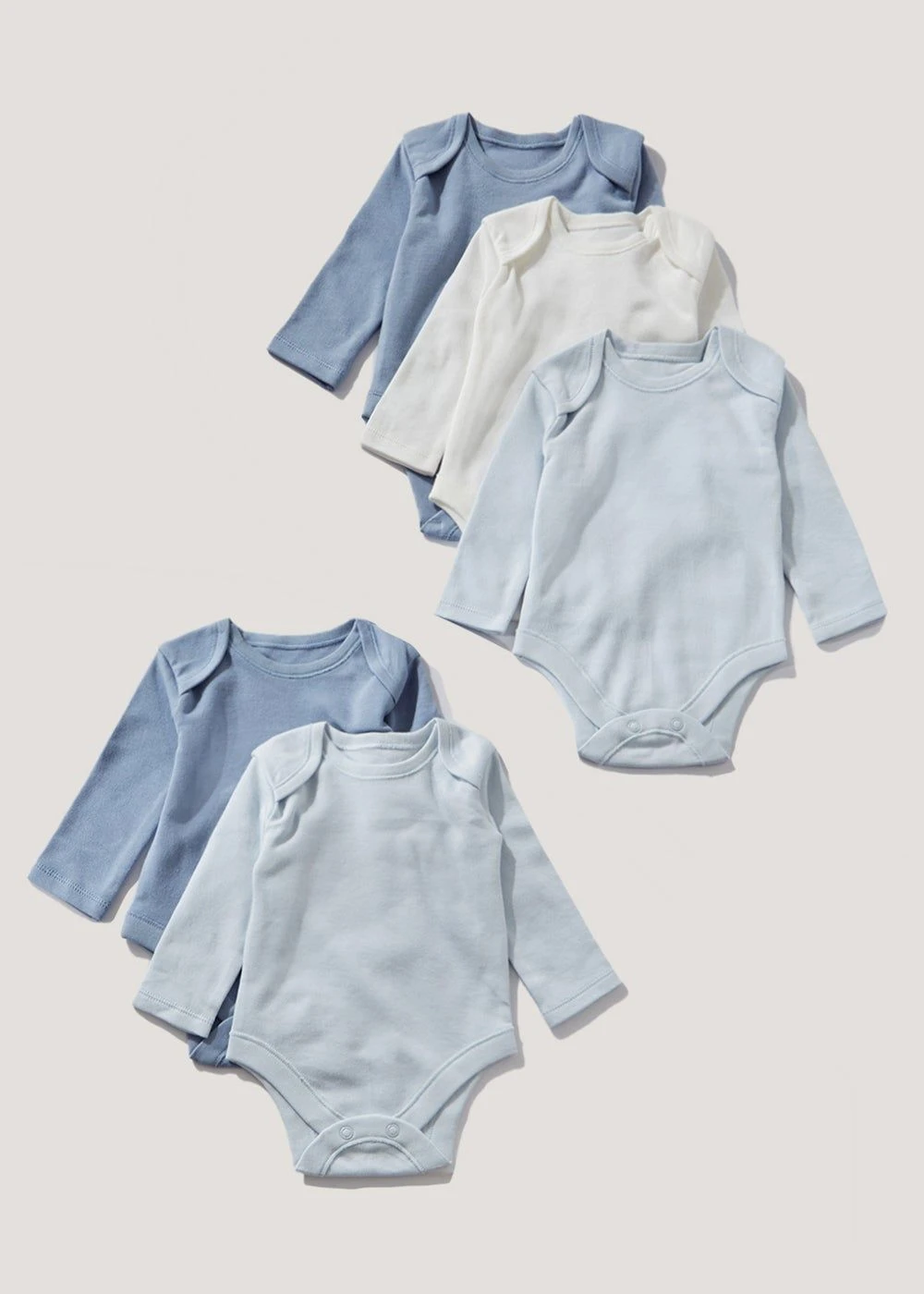 Buy Baby Pack Long Sleeve Bodysuits (Newborn-23mths) Blue
