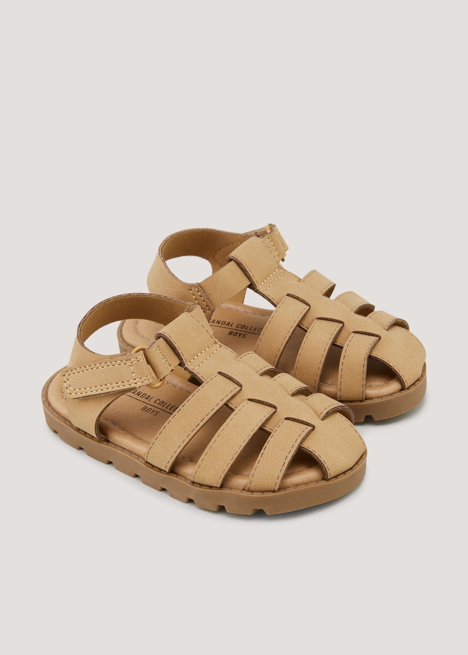 Buy Boys Tan Caged Sandals (Younger 4-12) Tan 10 Infants