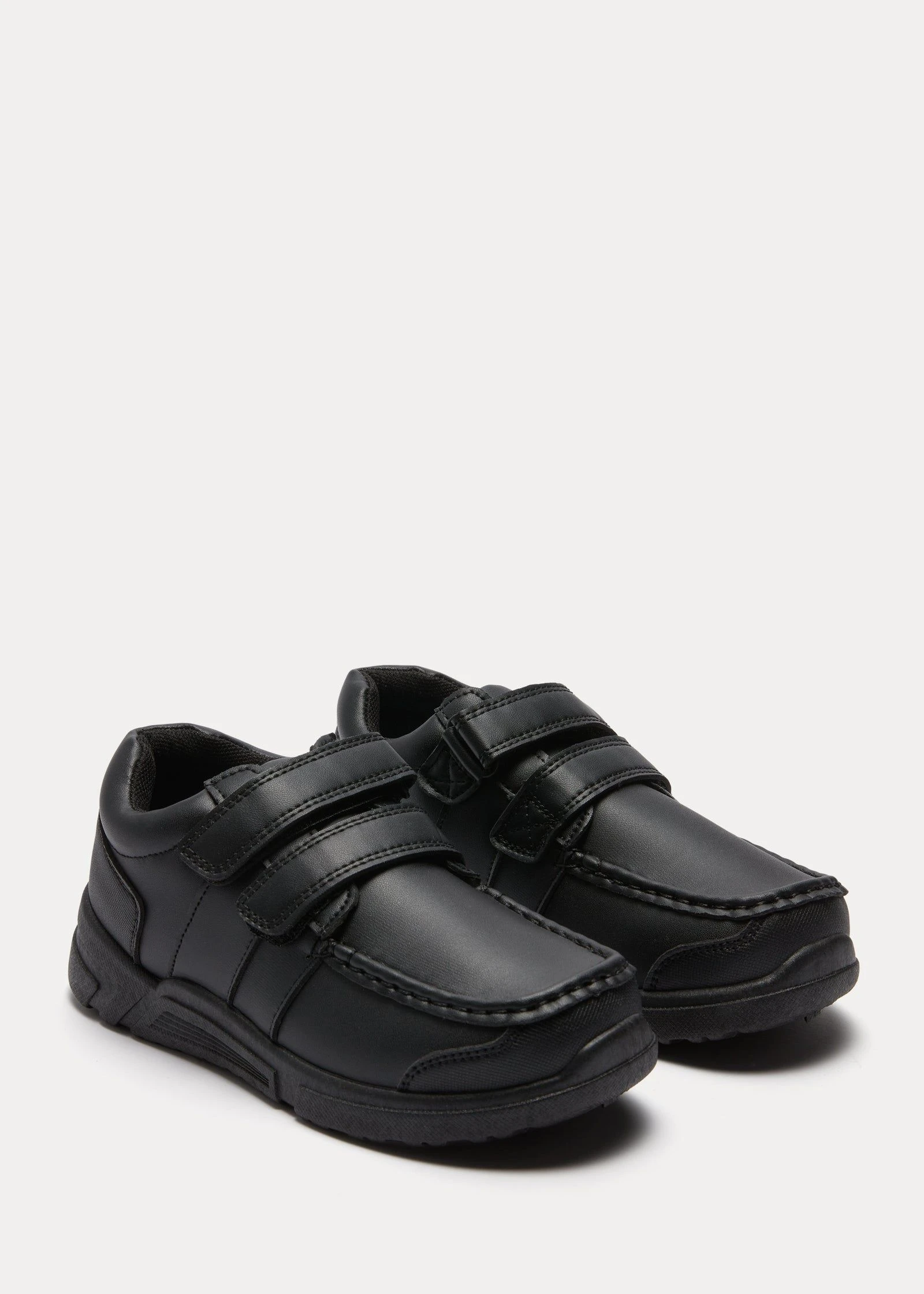 Buy Boys Black Chunky Scuff Resistant School Shoes (Younger