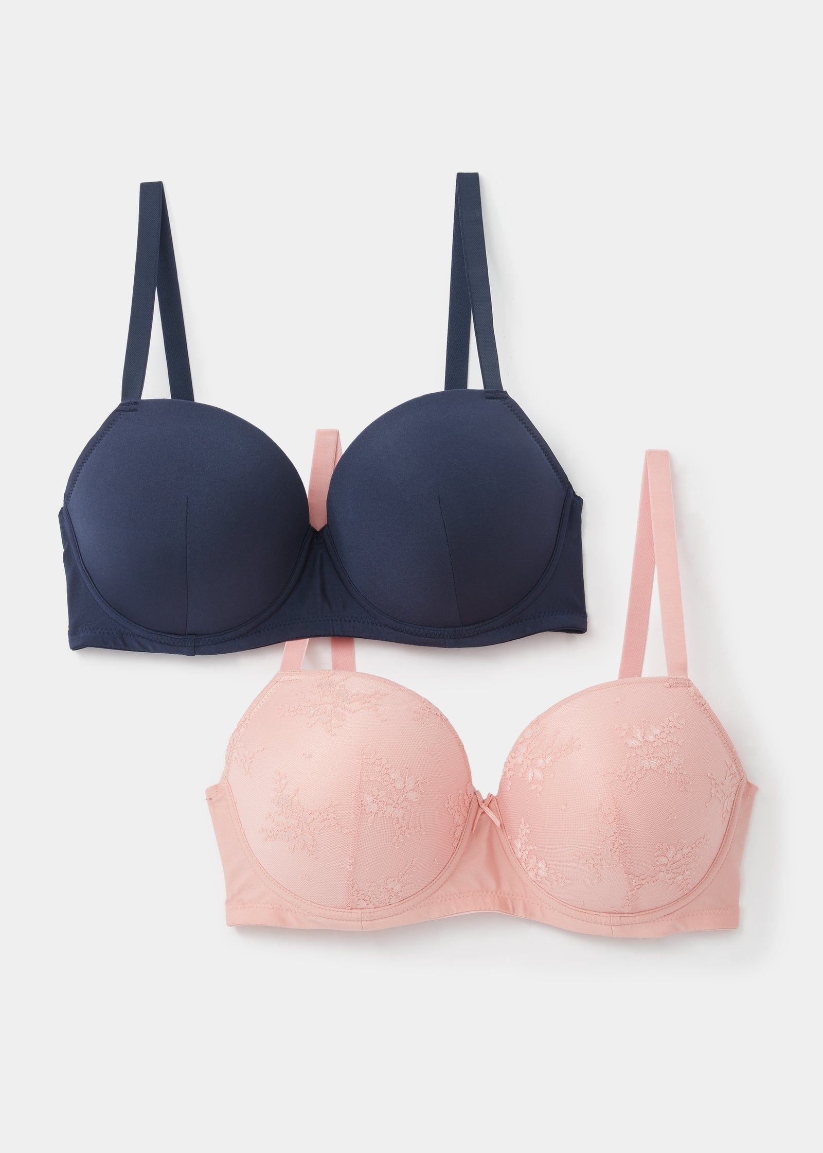 Buy 2 Pack DD+ Floral Lace Padded Bras - Pink - 38F in Bahrain - bfab