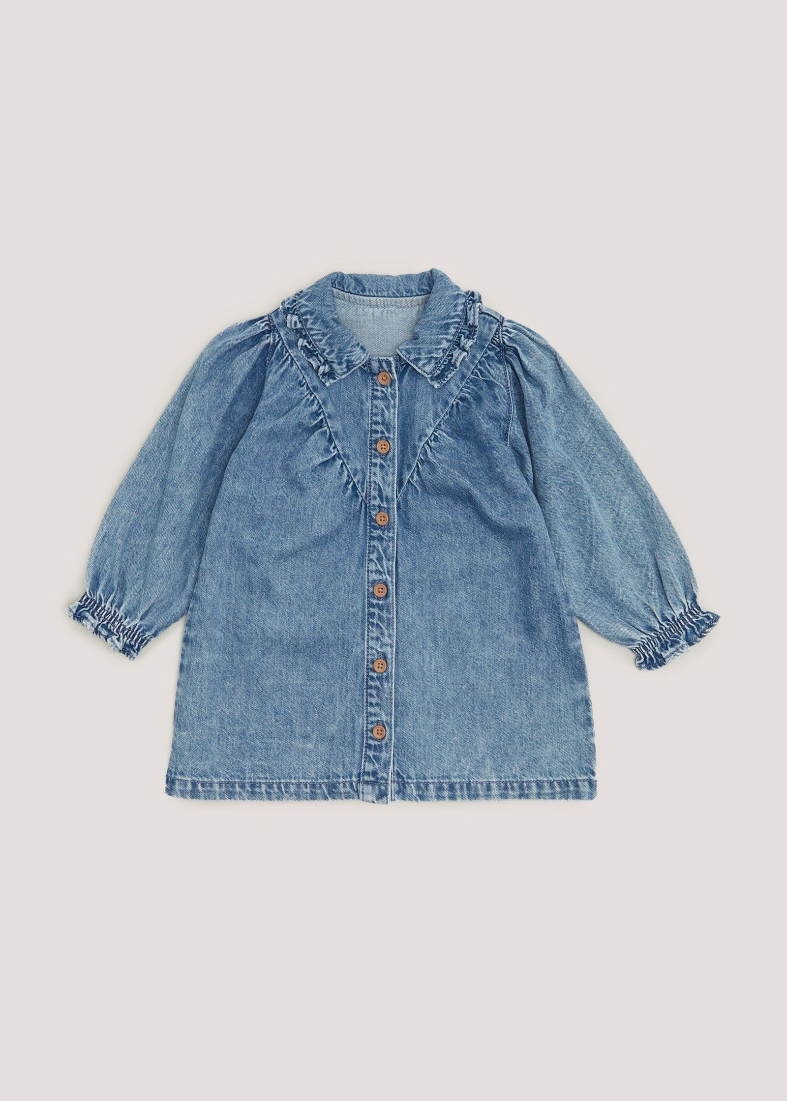 matalan denim dress Denim Midwash Scalloped Collar Mini Dress - Size 8