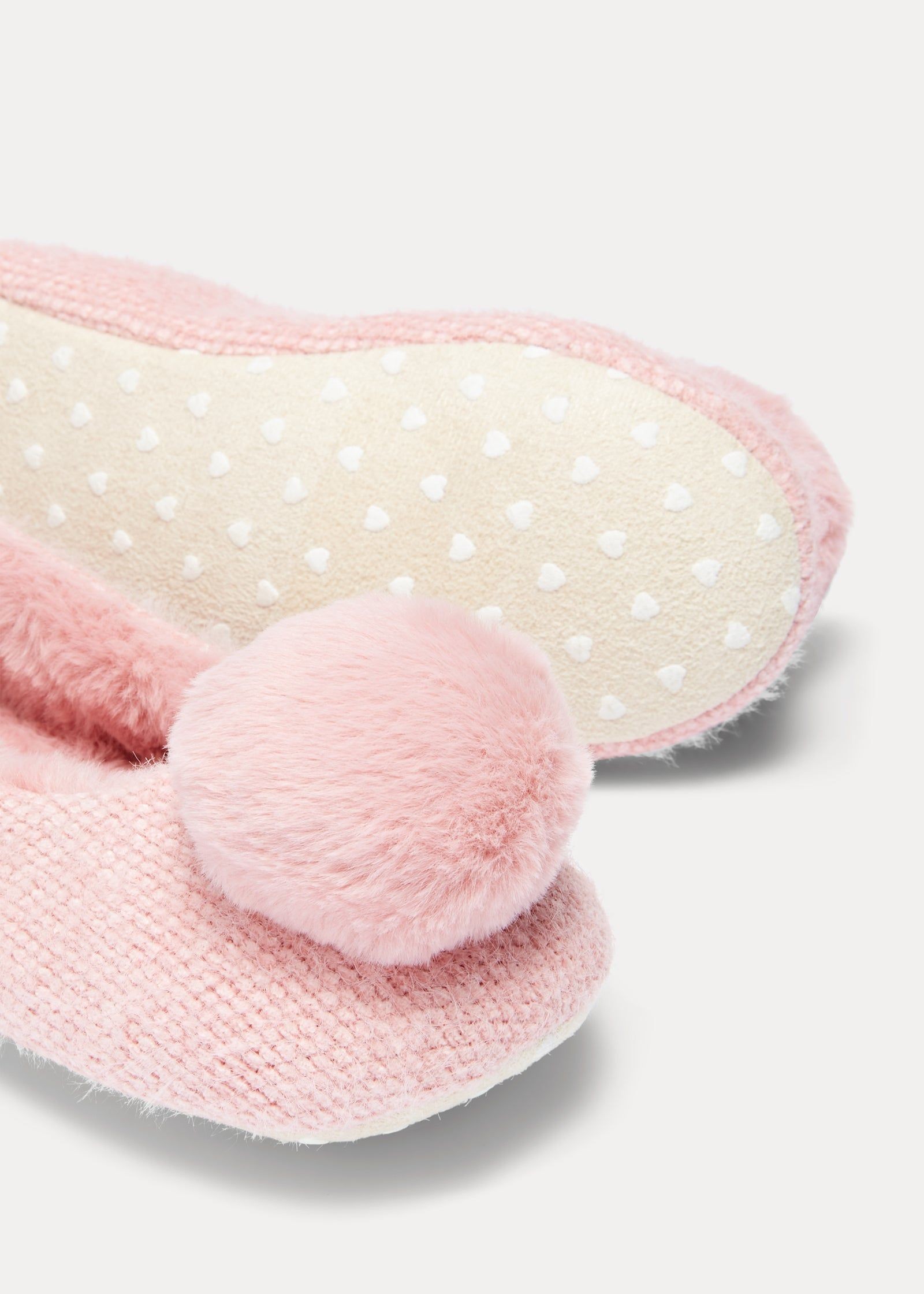 Buy Pink Herringbone Ballet Pom Pom Slippers Online in UAE from