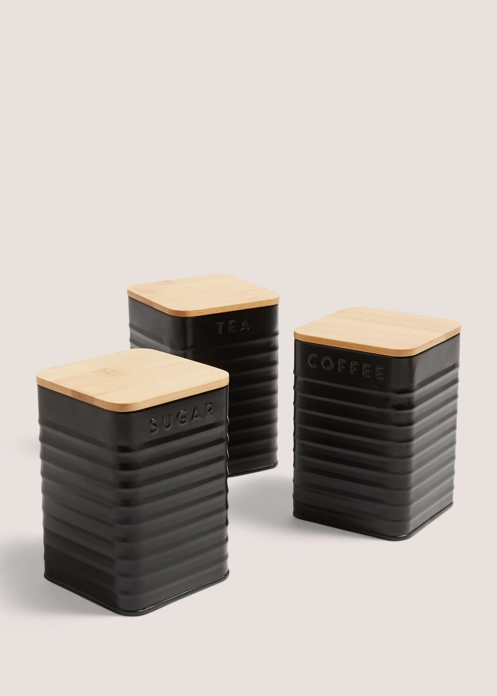 Buy Metal Tea Coffee Sugar Canisters-Black Online in Qatar bfab