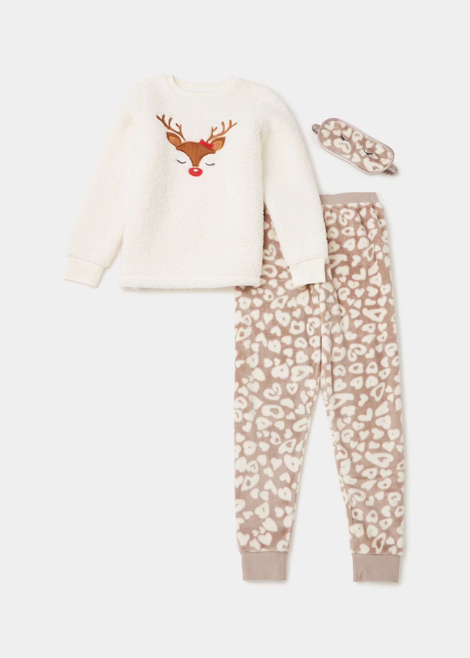 Long Sleeve Matalan Girls Nighties Buy Girls Cream Deer Print