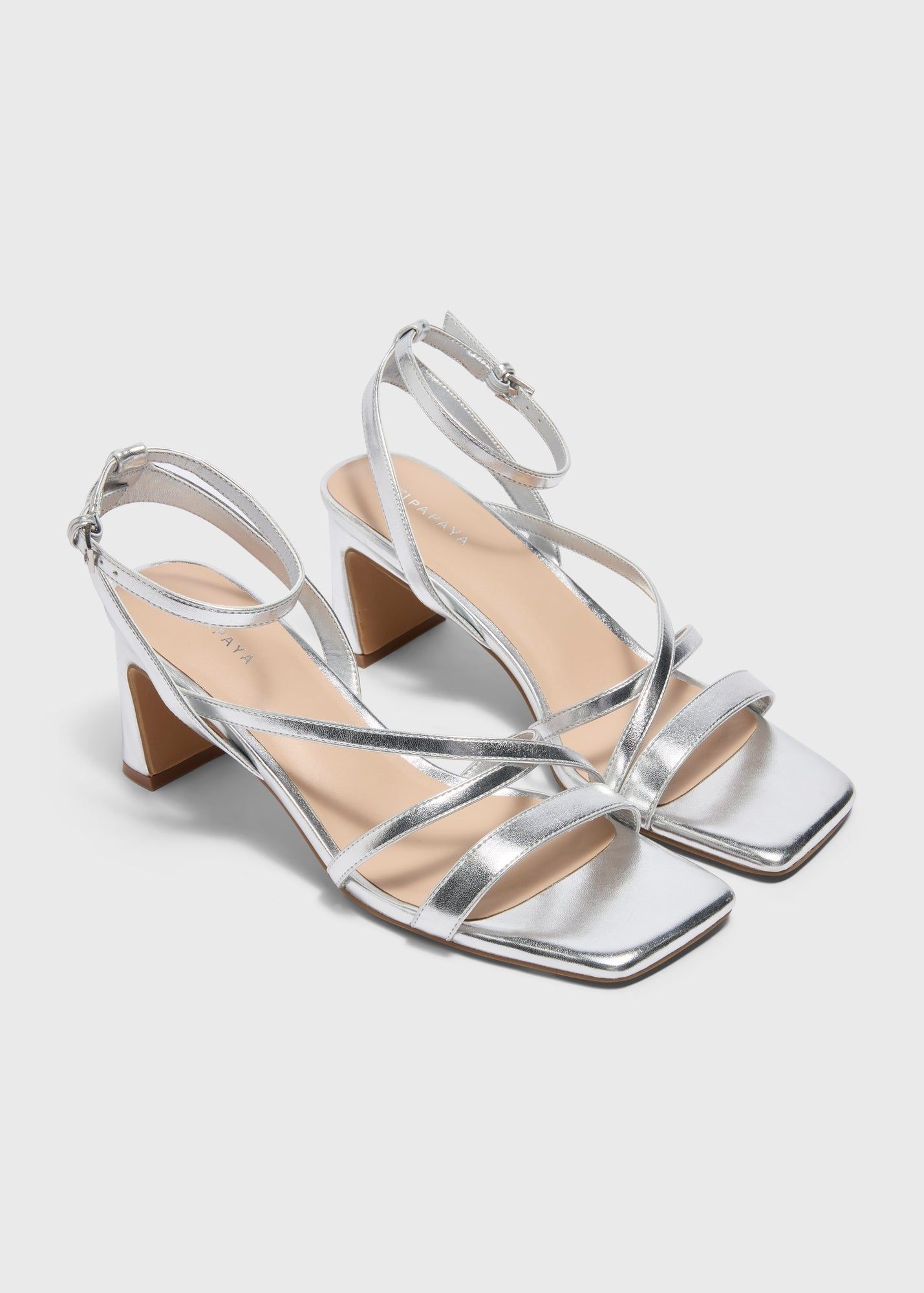 Buy Strappy Block Heels-Silver-7 Online in Jordan bfab