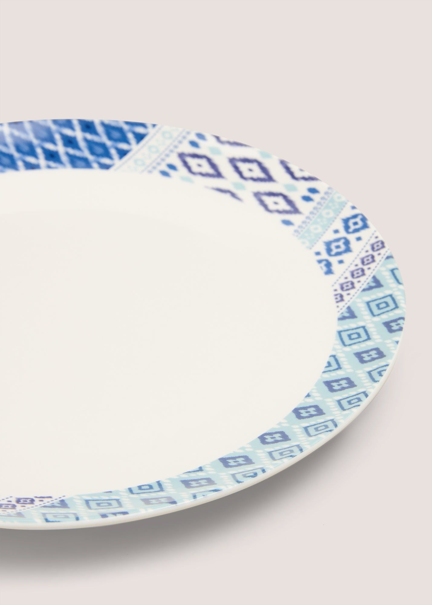 Buy Indigo Geo Design Dinner Plate (27cm)-Blue/White Online in