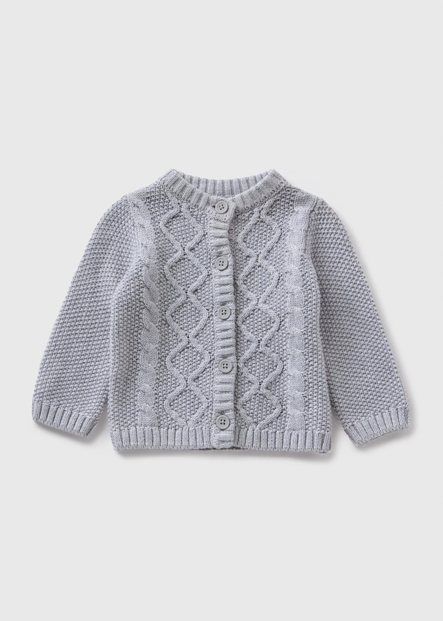 Buy Baby Cable Knit Cardigan-Grey-0 M Online in Bahrain from